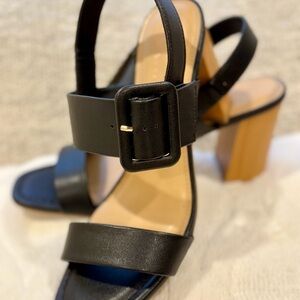 LC Lauren Conrad Black Buckle Heels